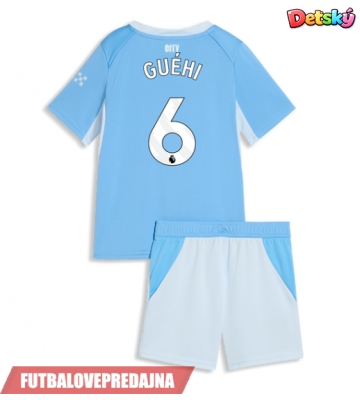 Lacne Dětský Futbalové dres Manchester City Marc Guehi #6 2026-27 Krátky Rukáv - Domáci (+ trenírky)